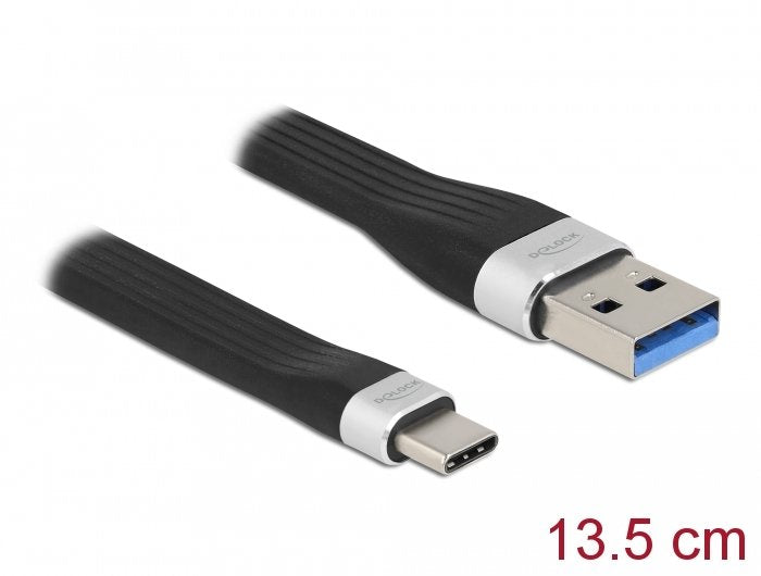 Delock Cable Plano Usb 3.2 Gen 1 Fpc Usb Typ-A A Usb Tipo-C 13,5 Cm Pd 3 A