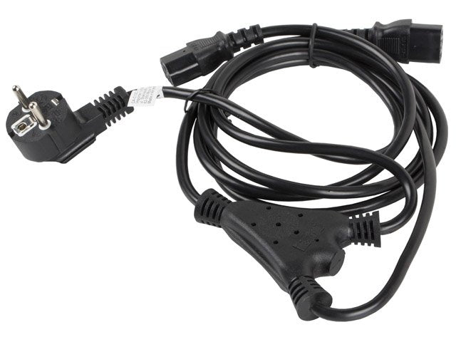 Lanberg Cable De Alimentacion Ca-C13c-13cc-0018-Bk Conectores Schuko / 2xiec320 C13 2 Metros