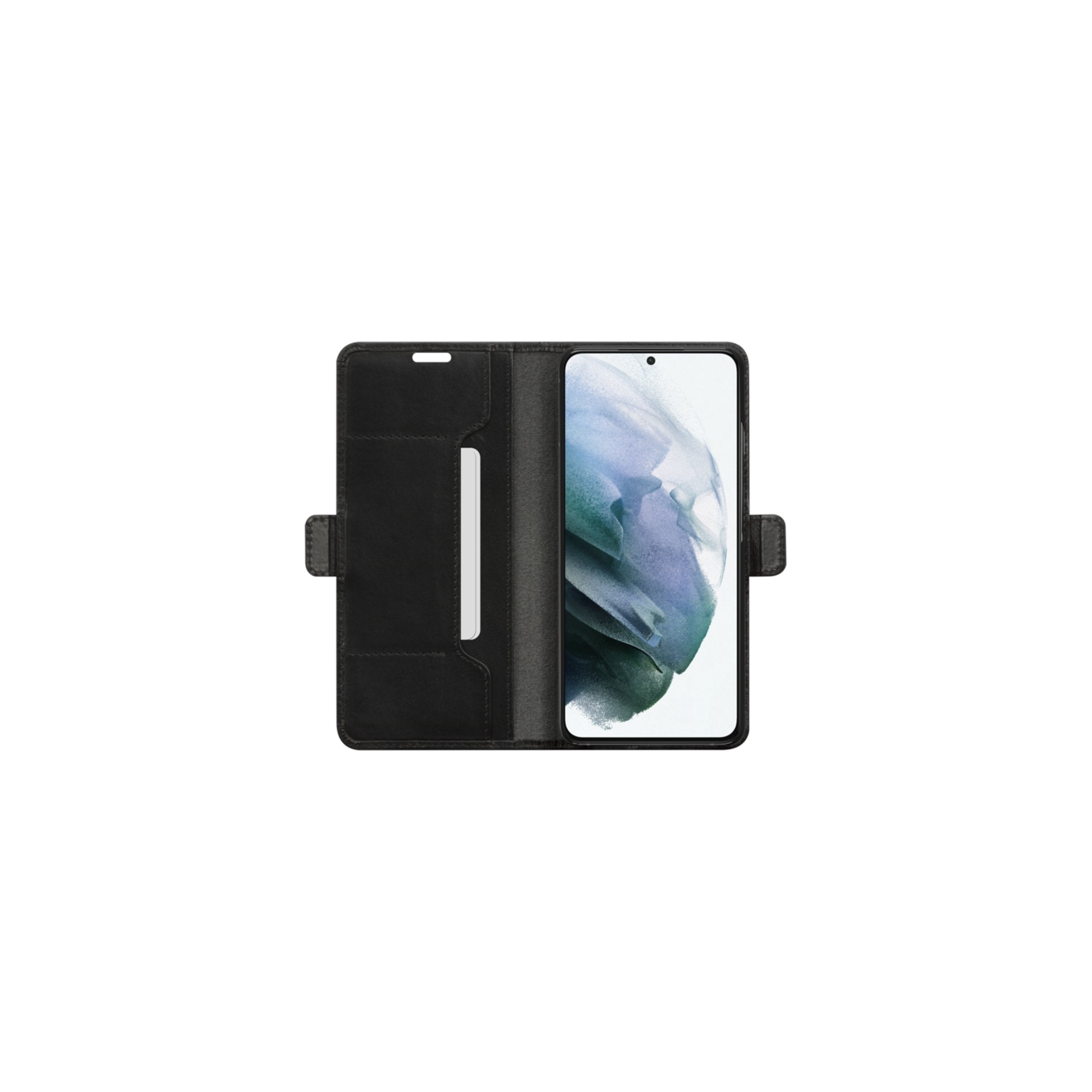 Dbramante1928 Copenhagen Funda Con Tapa Para Teléfono Móvil Cuero De Grano Entero Negro Para Samsung Galaxy S21+ 5g
