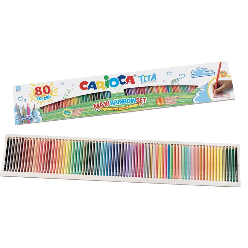 Carioca Lápices De Colores Tita Maxi Rainbow Estuche 80u Surtidos