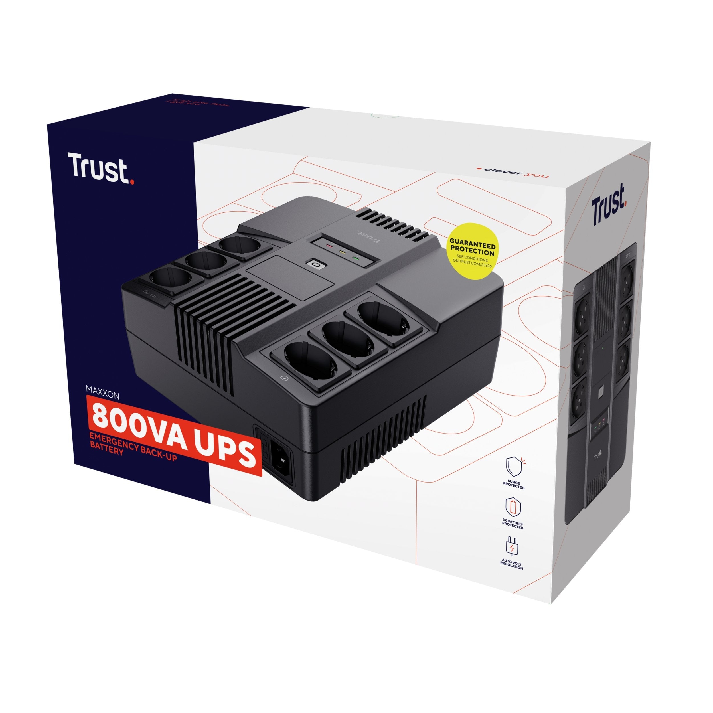 Sai Línea Interactiva Trust Maxxon 800va 6 Salidas Formato Bloque