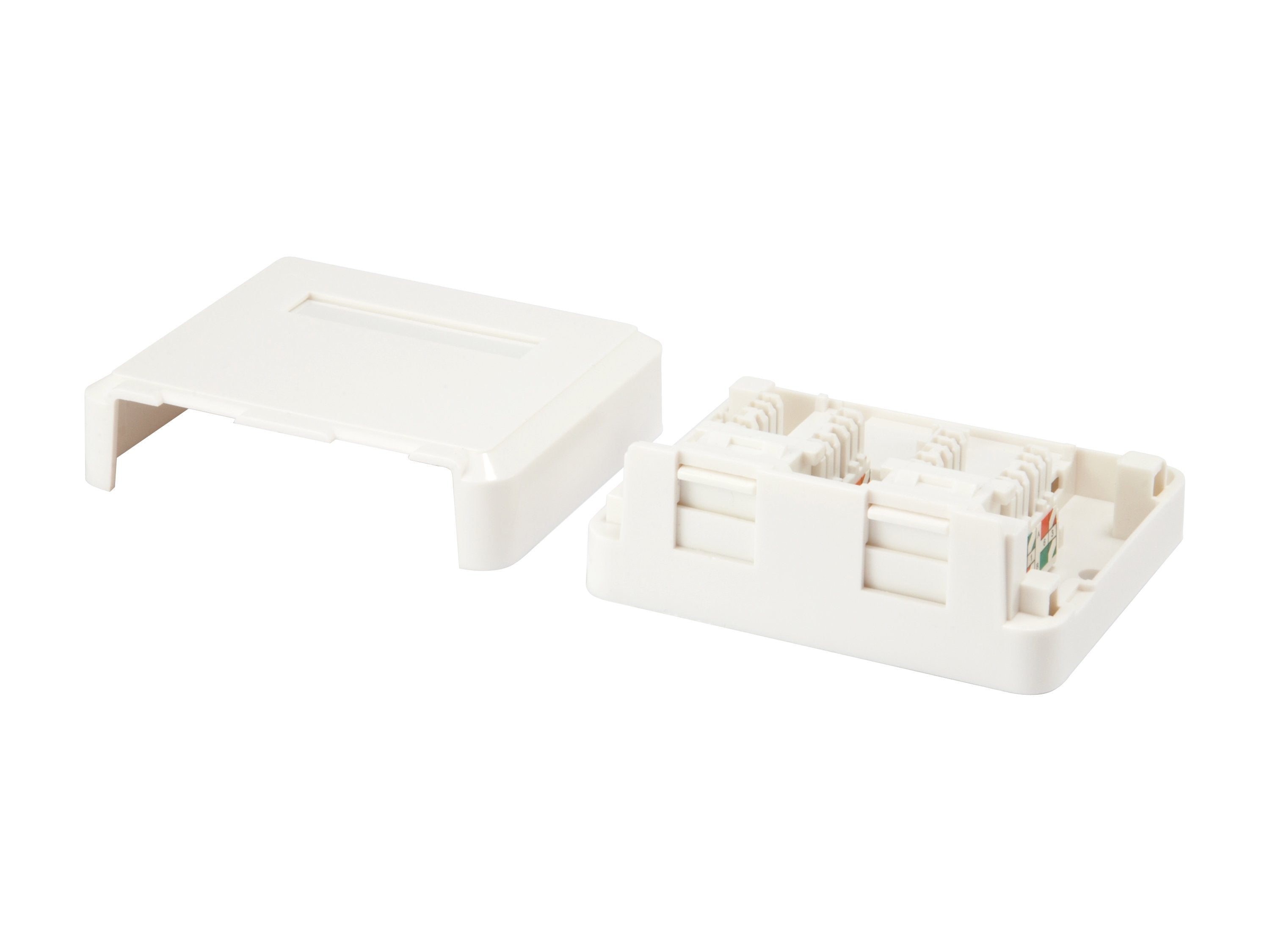 Roseta De Superficie 2 Puertos Para Conectores Keystone ( No Incluye Conectores) Color Blanco