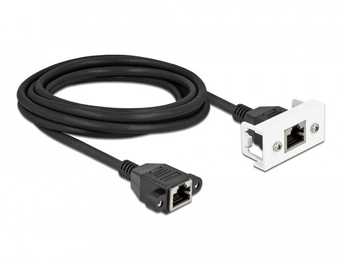 Delock Netzwerk Verlängerungscable Für Easy 45 Modul S Ftp Rj45 Buchse Zu Rj45 Buchse Cat.6a 3 M Schwarz   Weiss