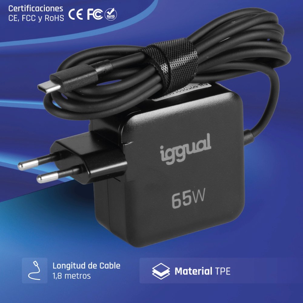 EAN 8435364319925 - iggual PD 65W Universal Negro Corriente alterna Carga rápida Interior imagen 5