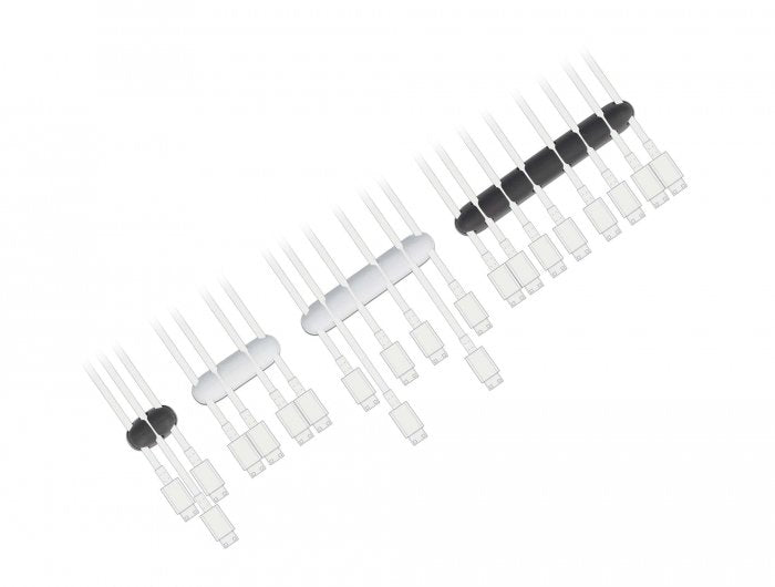 Delock 18402 Organizador De Cables Escritorio/Pared Soporte Para Cables Negro, Blanco 4 Pieza(S)