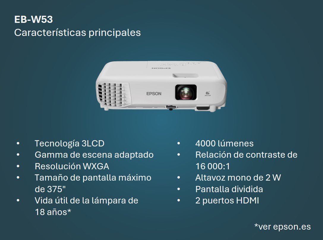 EAN 8715946738574 - Epson EB-W53 imagen 2