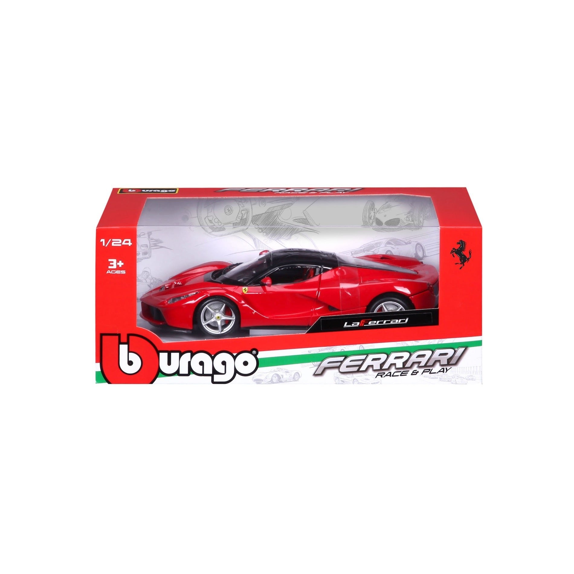 EAN 4893993260010 - BBURAGO Ferrari LaFerrari Modelo a escala de coche superdeportivo Previamente montado 1:24 imagen 4