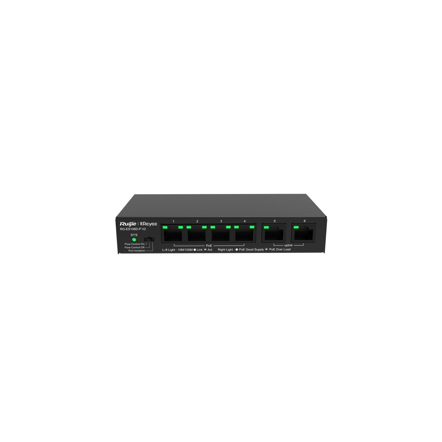 Ruijie Reyee Ethernet Poe Switch 6 (4xpoe) Ports Ethernet Metal