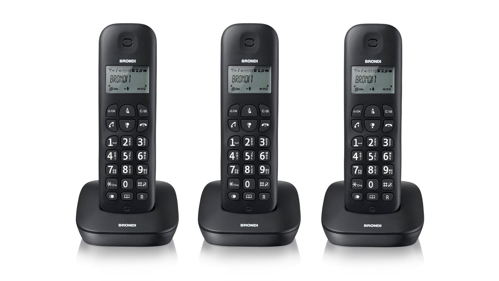 EAN 8015908740905 - Brondi Gala Trio Teléfono DECT Identificador de llamadas Negro imagen 1