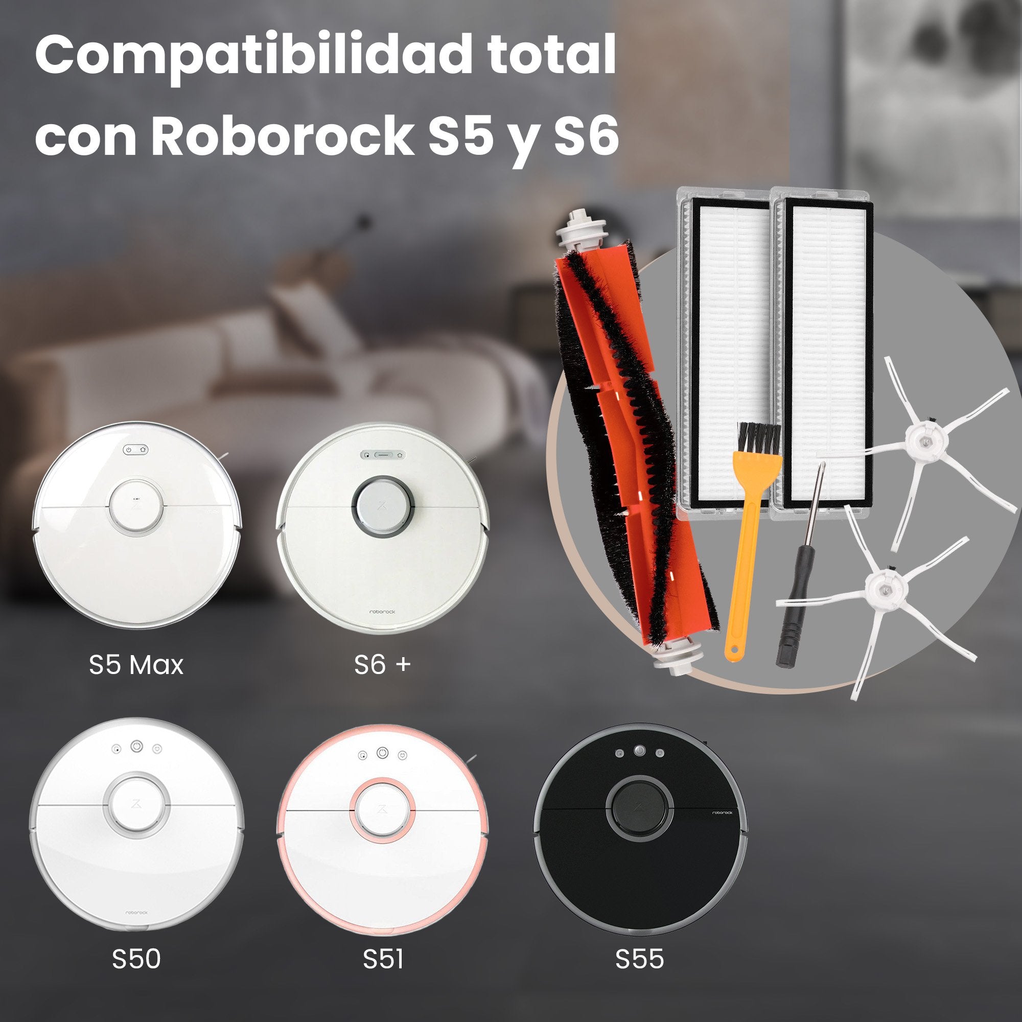 Zestaw Czesci Zamiennych  Dla Odkurzacza Roborock S5 Max S6 S50 S51 S55