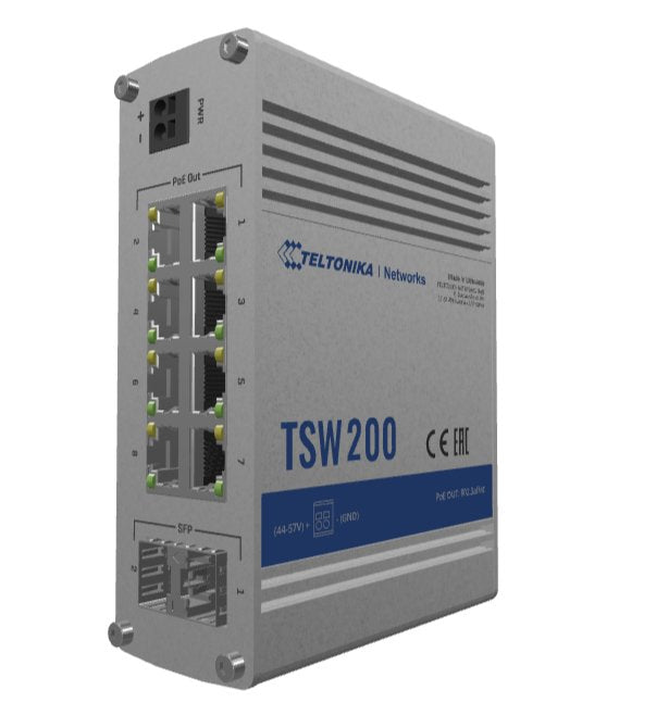 Teltonika Tsw200 8 Port Poe+ Gigabit Ethernet + 2 Sfp-Ports Switch