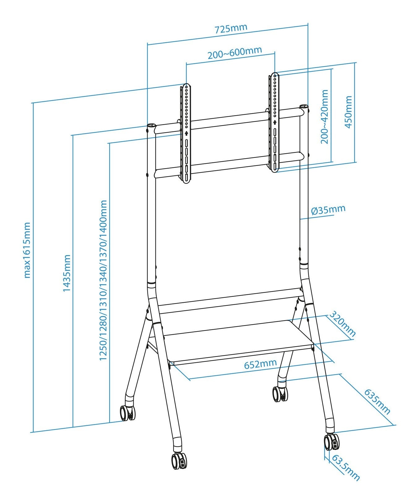 Soporte Suelo Ruedas "Idreams" Pantallas 37-86" Tooq