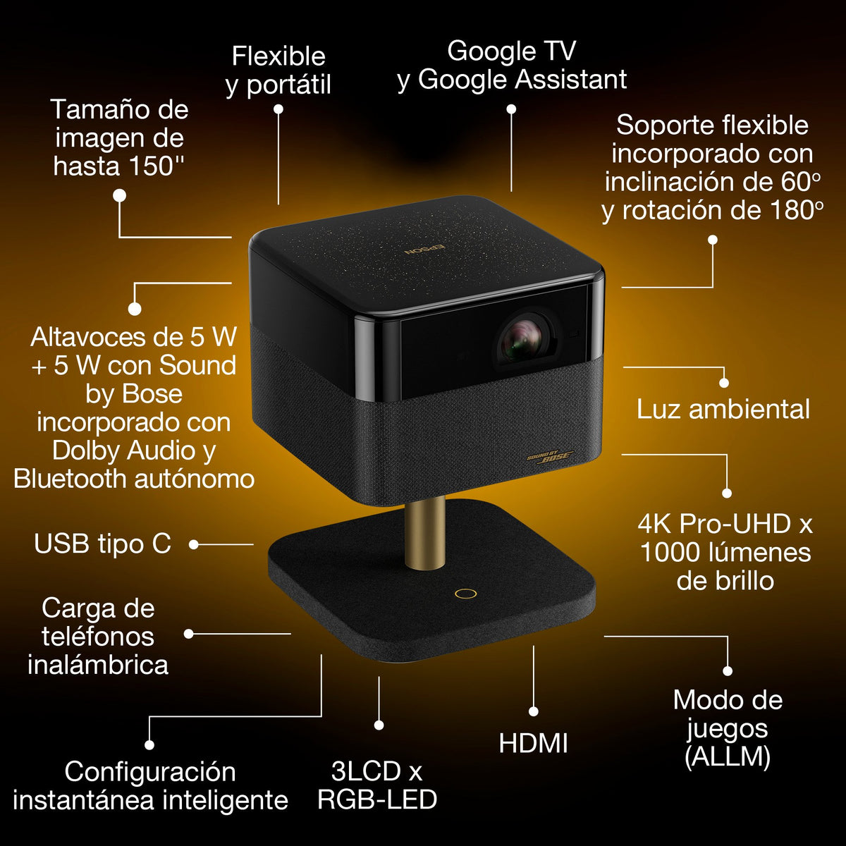 EAN 8715946744896 - Epson Lifestudio Flex Special Lux Edition 1000 lúmenes ANSI 3LCD UHD 4K (3840x2160) imagen 9