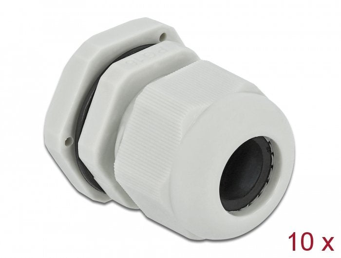 Delock Cableverschraubung Pg16 10 Stück Grau