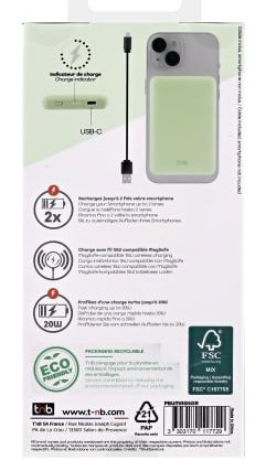 EAN 3303170117729 - T'nB PBUMAG5GR batería externa 5000 mAh Cargador inalámbrico Verde imagen 8