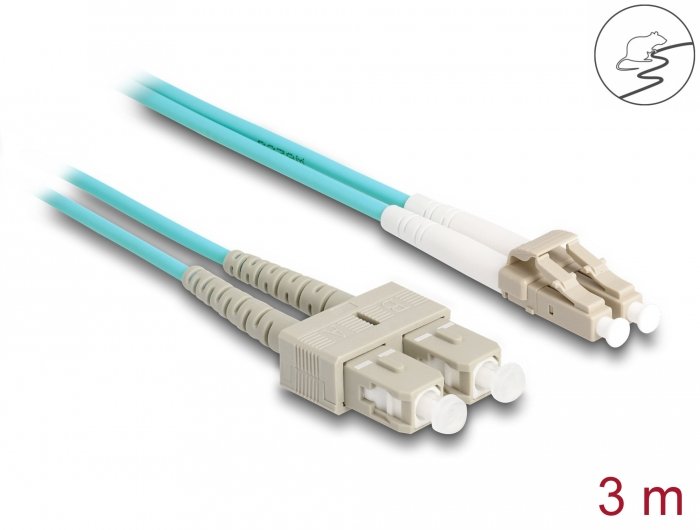 Delock Lwl Cable Mit Metallarmierung Lc Duplex Zu Sc Duplex Multimode Om3 3 M