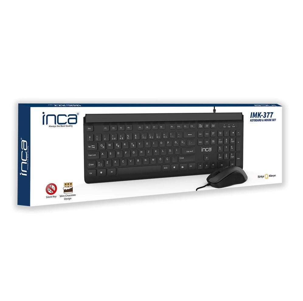 Teclado Turco + Ratón Inca Imk-377 Oficina Usb Turco Negro