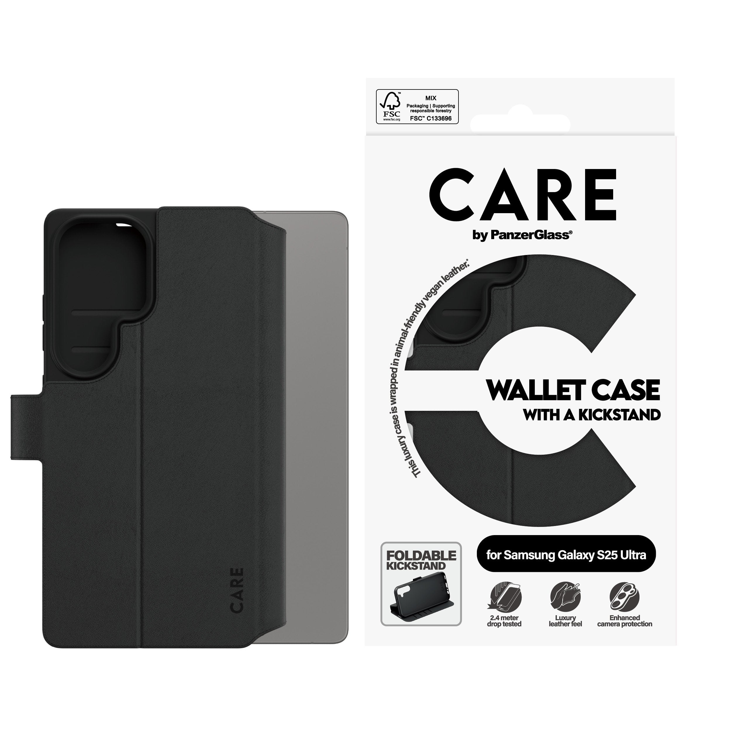 EAN 5715685016714 - PanzerGlass CARE™ by ® Wallet Case w. Kickstand Samsung Galaxy S25 Ultra funda para teléfono móvil Negro imagen 3