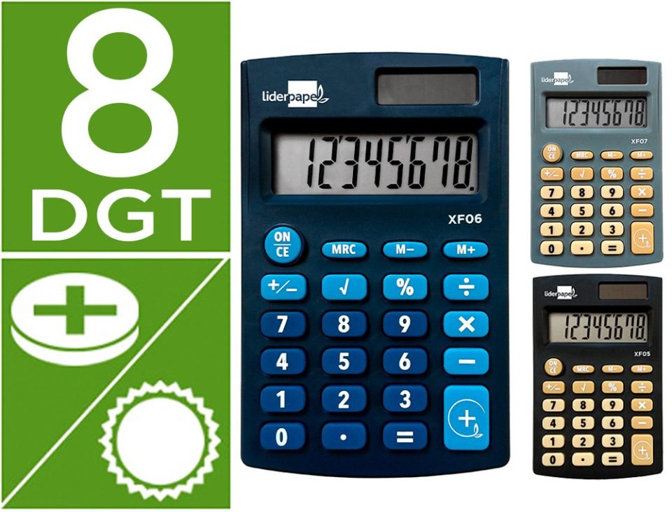 EAN 8423473041059 - Liderpapel XF08 calculadora Bolsillo Calculadora básica imagen 2
