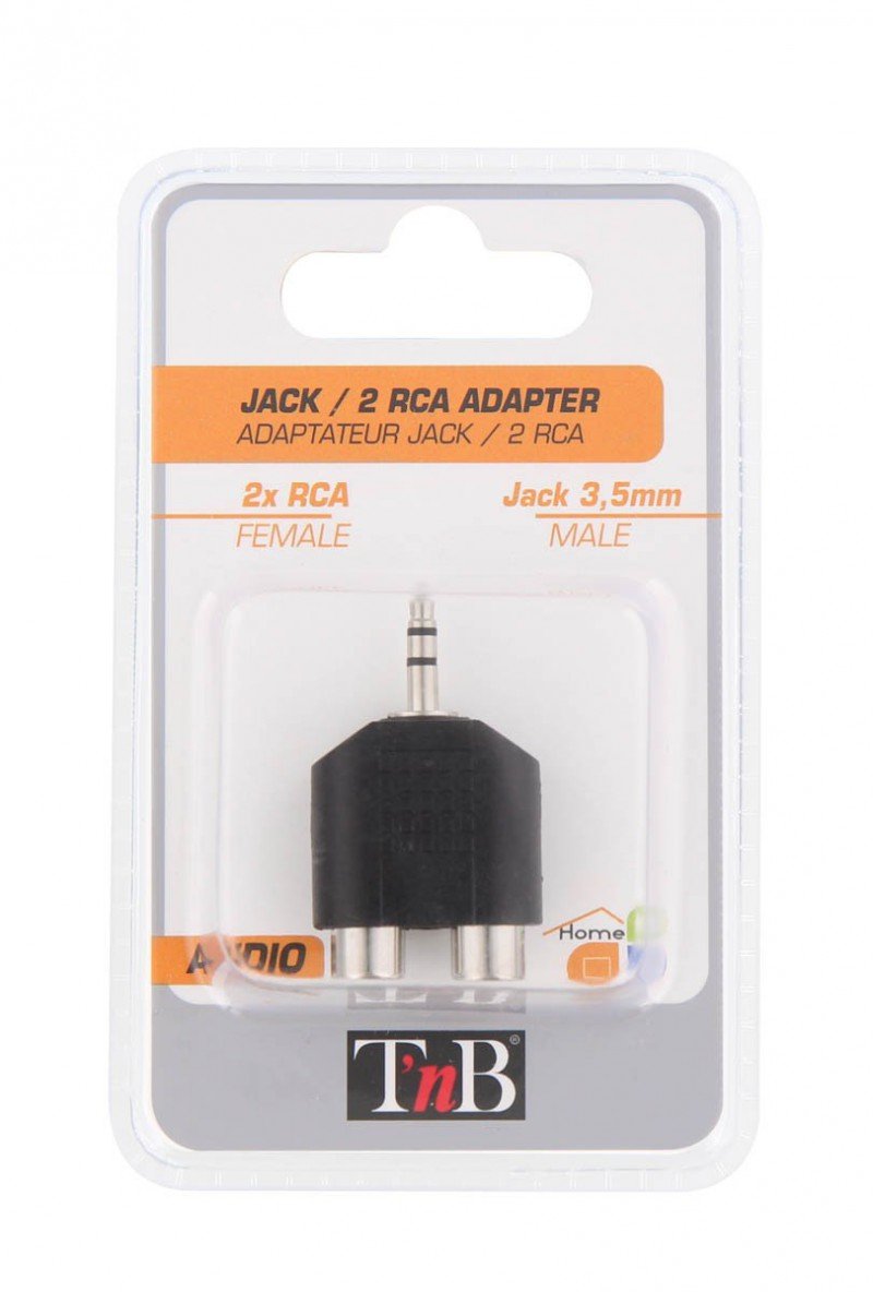 Adaptador T'Nb Jack 3.5mm Macho Vers 2x Rca Hembra (Negro)