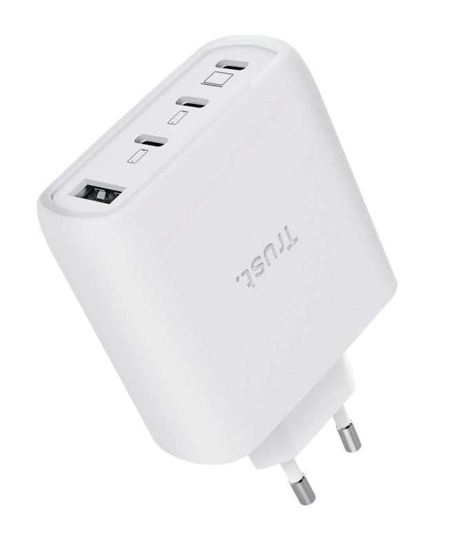 Cargador De Pared Gan Trust Maxo 65w 26068 3xusb Tipo-C 1xusb Incluye Cable Usb Tipo-C 65w