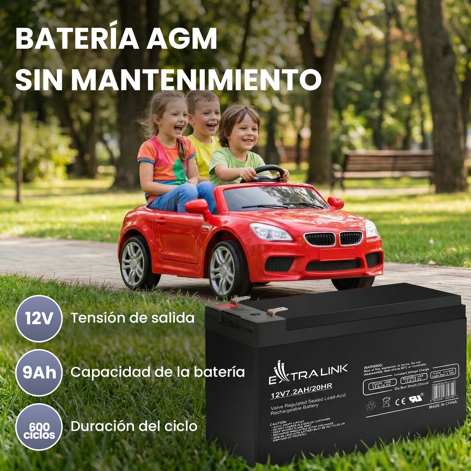 Extralink Akumulator Battery Accumulator Agm 12v 9ah Sealed Lead Acid (Vrla)