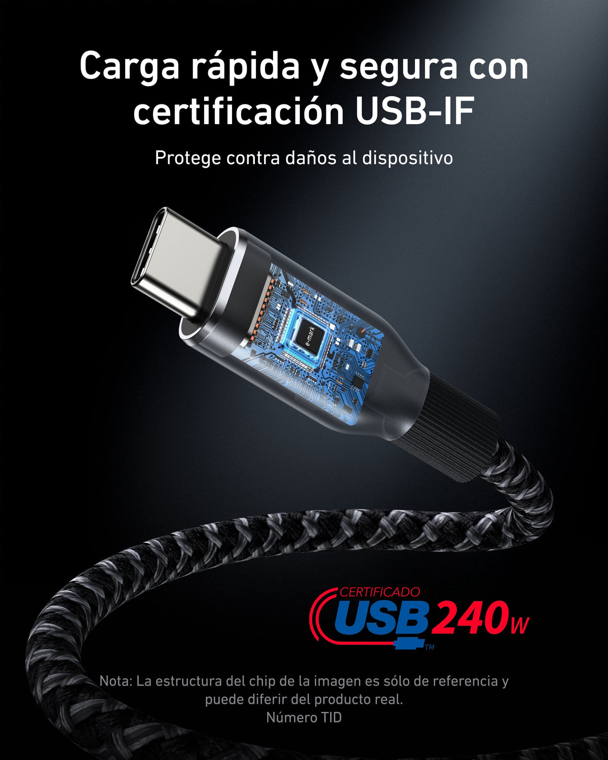 Cable Anker Prime Usb-C To Usb-C Cable (6ft 240w Upcycled-Braided)