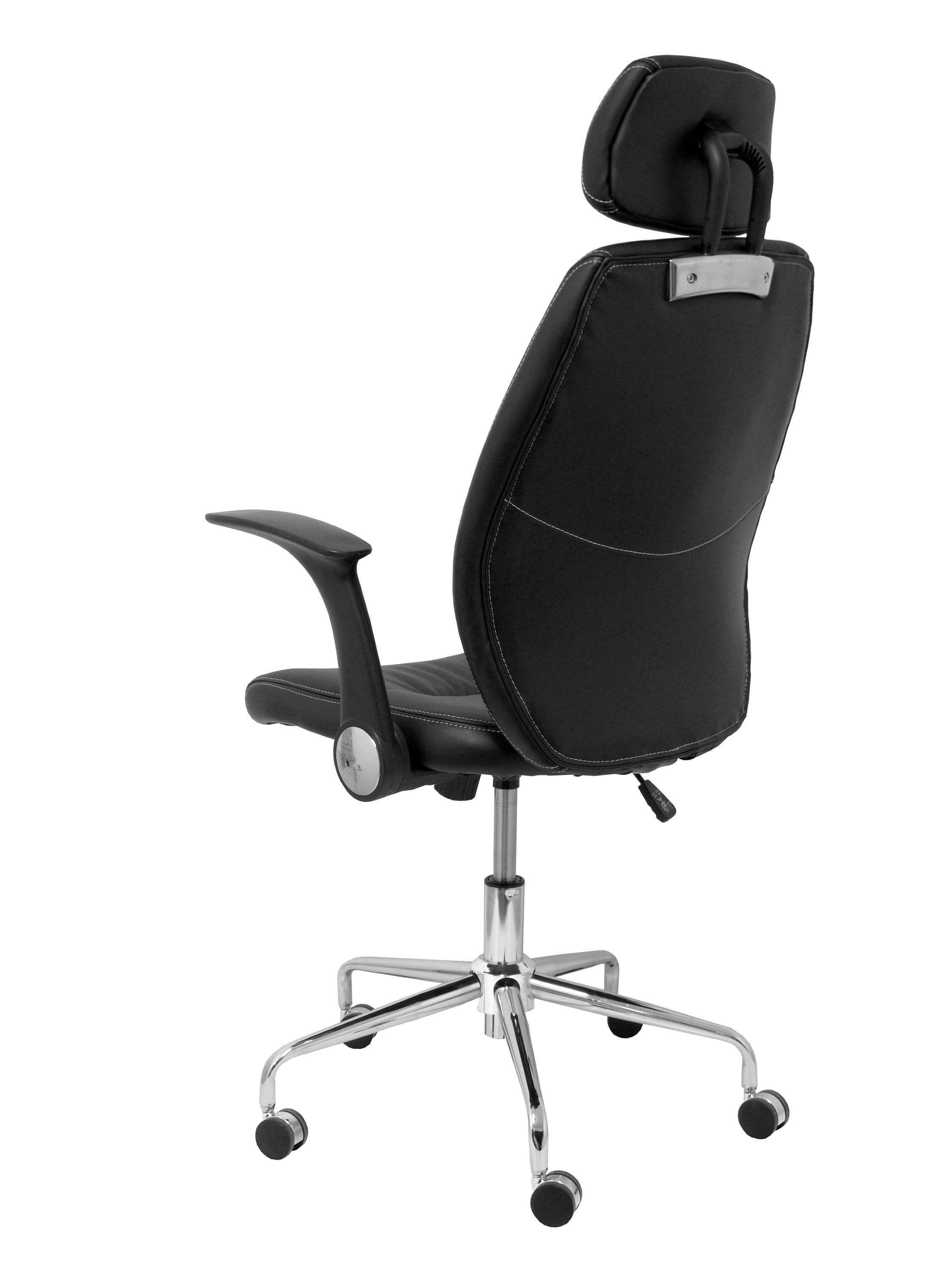 Silla Huelves Similpiel Negro Con Cabecero