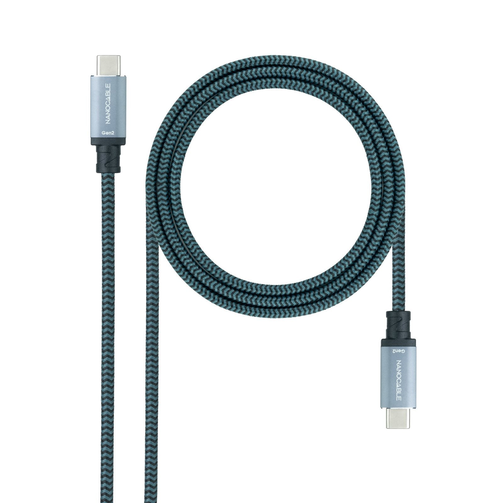 EAN 8433281012493 - Nanocable 10.01.4100-COMB cable USB USB 3.2 Gen 2 (3.1 Gen 2) 0,5 m USB C Negro, Gris imagen 1