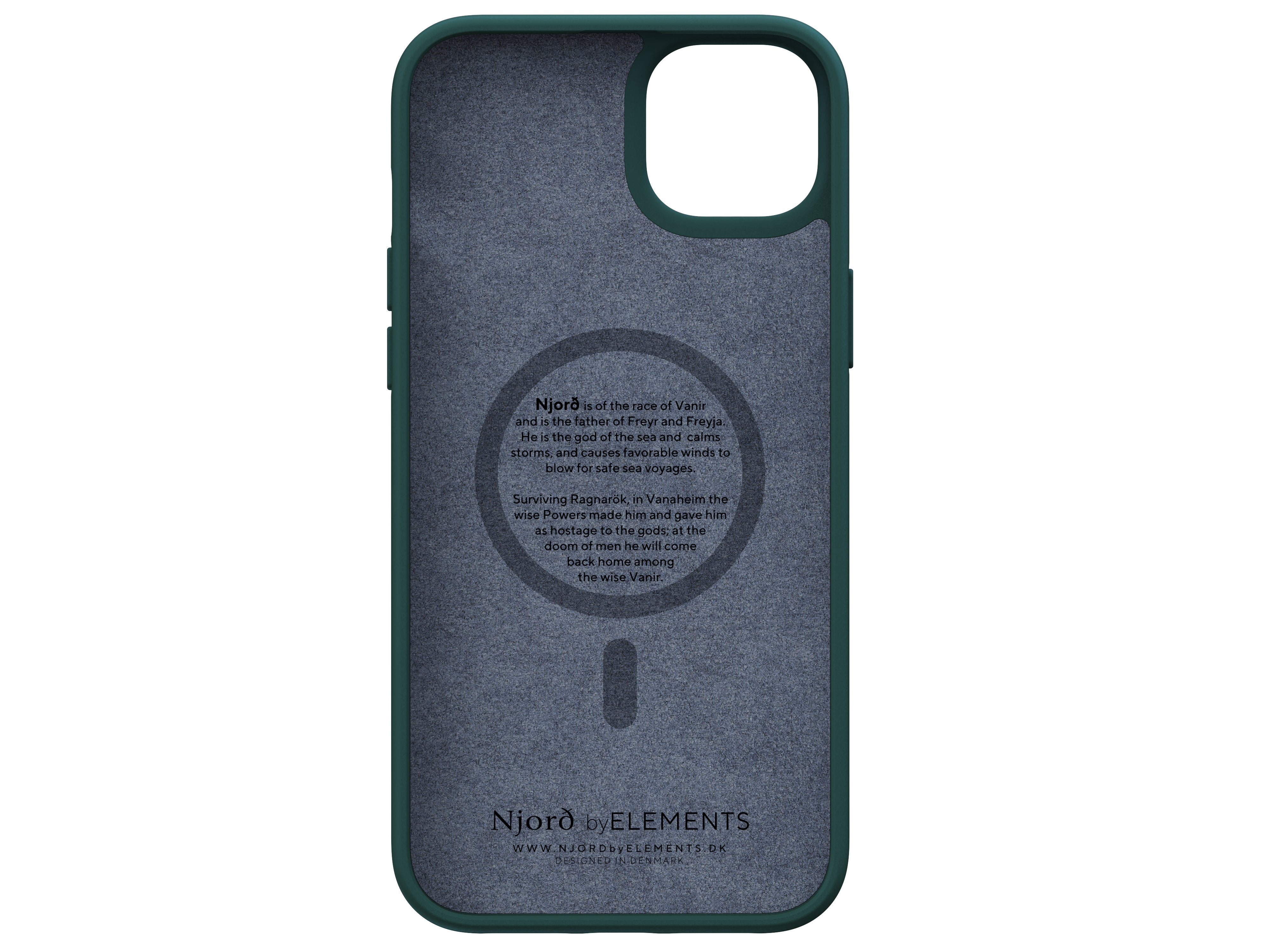 Funda Magsafe Iphone 12/13/14 Plus Piel De Salmon Verde Oscuro Njord