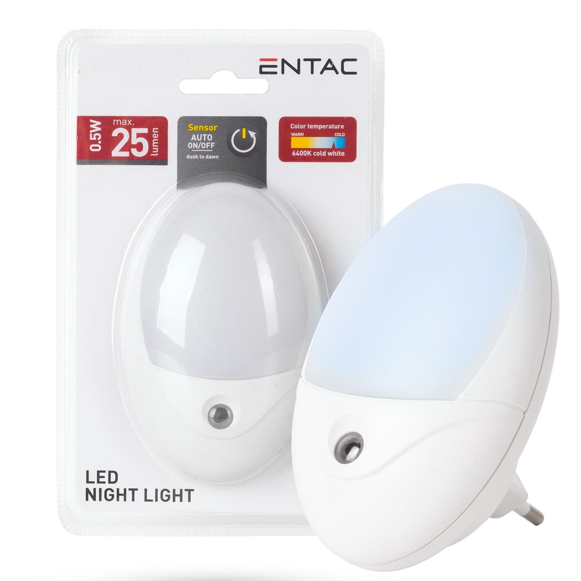 Entac Nachtlicht 0.5w Oval Cw Blanco Dämmerungssensor