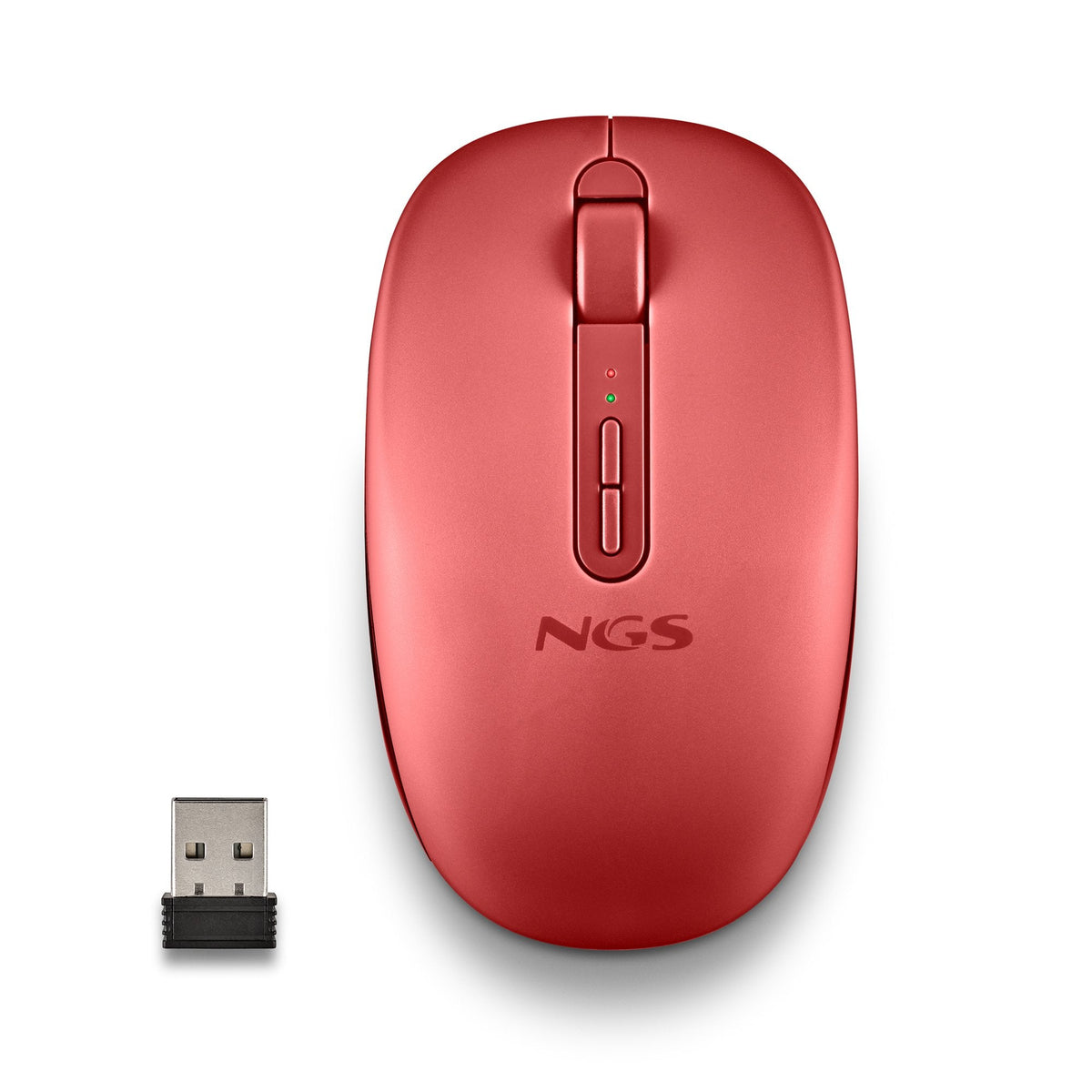 Ratón Ergonómico Inalámbrico Ngs Fog Dual Fogdualred Silencioso Hasta 1600 Dpi Rojo