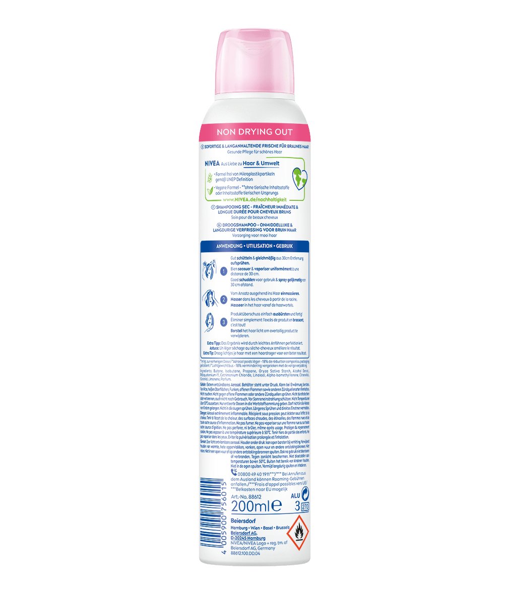 Nivea Fresh & Mild Mittlere Haartöne Trockenshampoo 200,0 Ml