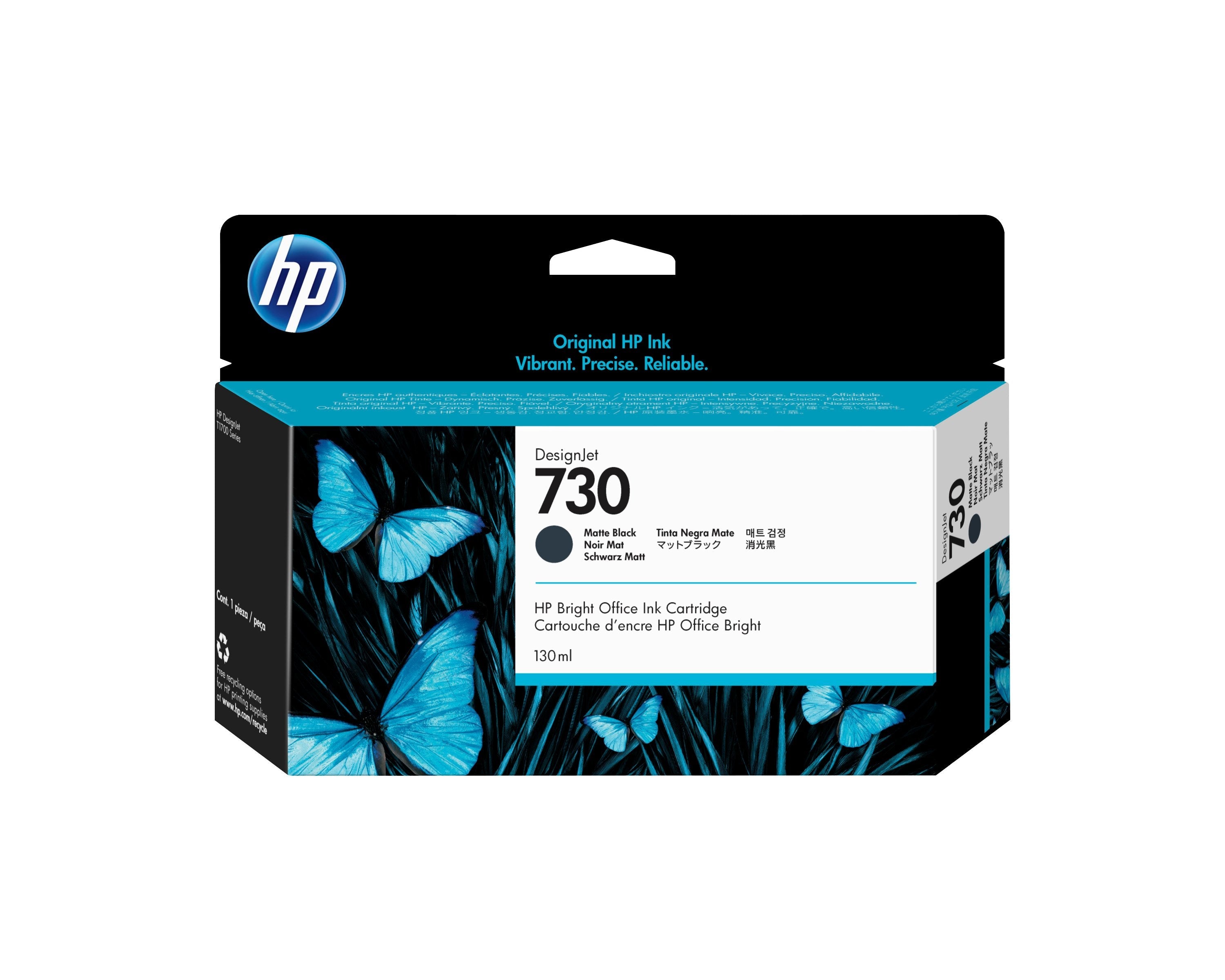 EAN 0190781726968 - HP 730 130-ml Matte Black DesignJet Ink Cartridge cartucho de tinta 1 pieza(s) Original Rendimiento están imagen 1