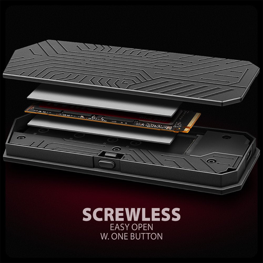 EAN 8595247908544 - Axagon EEM2-GAM, USB-C 10Gbps - NVMe & SATA SSD GAME M.2 box, bezšroubkový Caja externa para unidad de es imagen 13