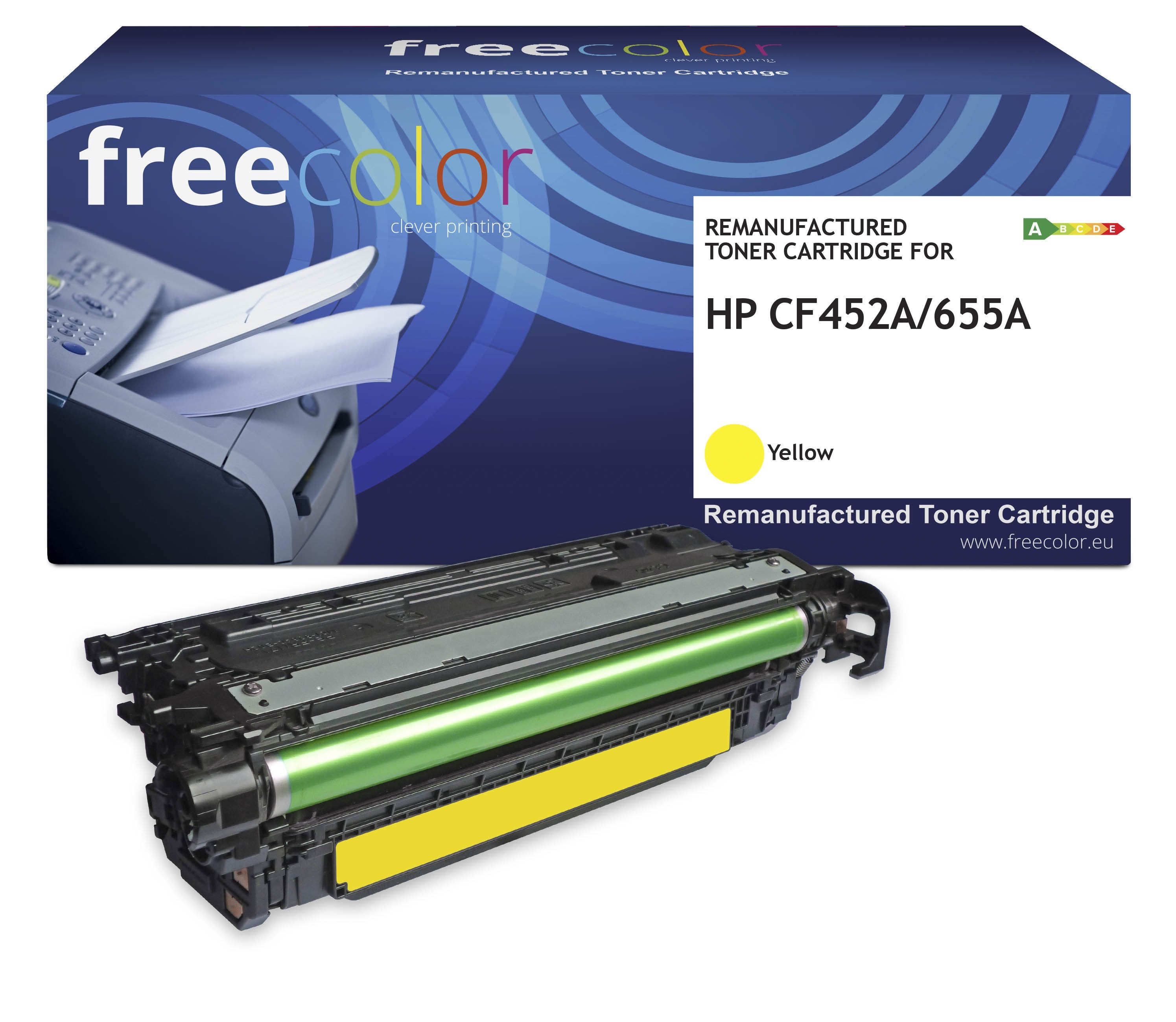Freecolor Toner Hp 655a Cf452a Amarillo 10500 Copias Remanufactured