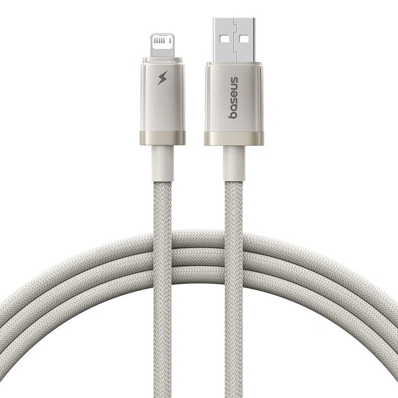 Titanium Alloy Fast Charging Cable Usb To Ip 2.4a 1m Galaxy Titanium Gold