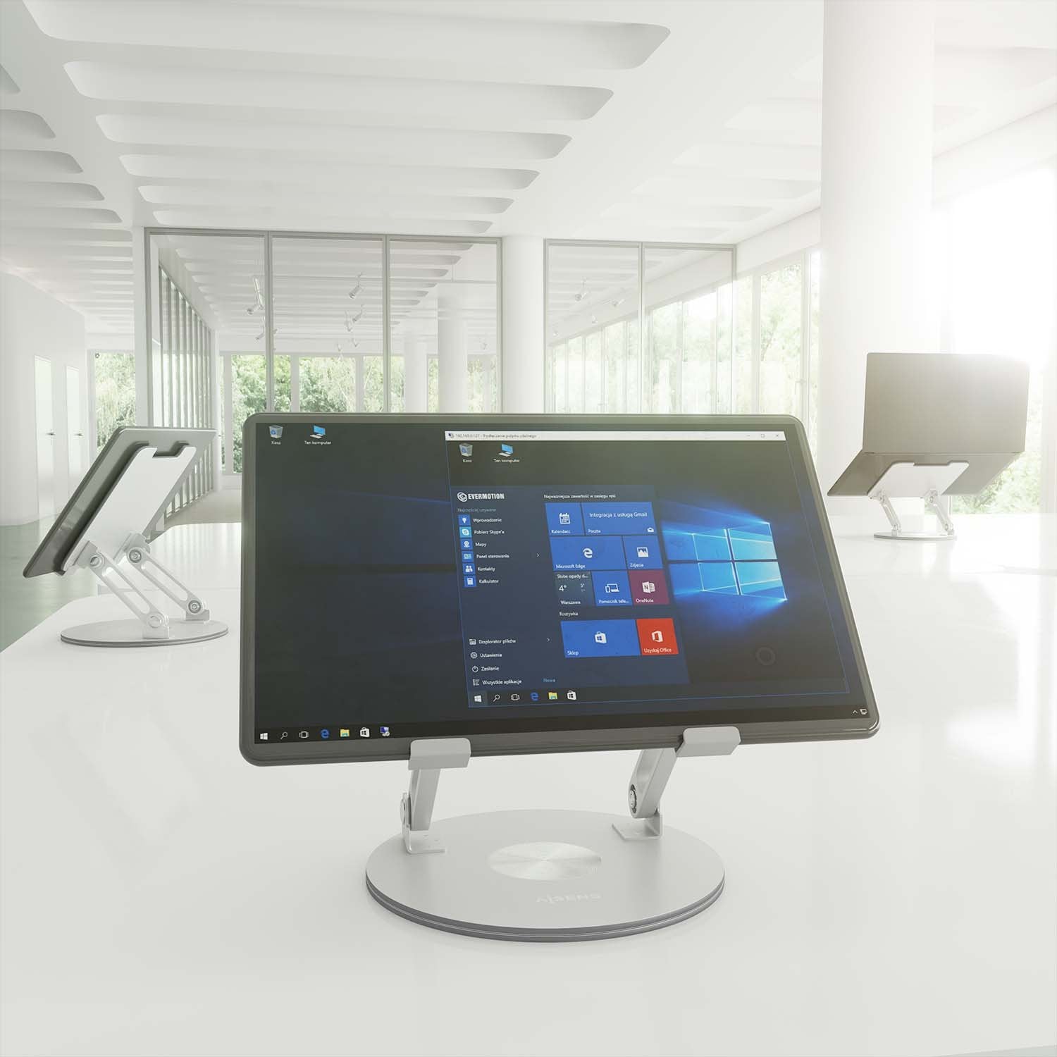 Aisens Soporte De Sobremesa Giratorio Ajustable Para Portatil / Tablet 7-13, Plata