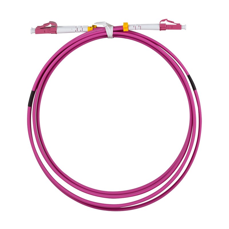 Steel Armored Fiber Patch Cord Om4, Duplex Lc Upc - Lc Upc, 3.0 M