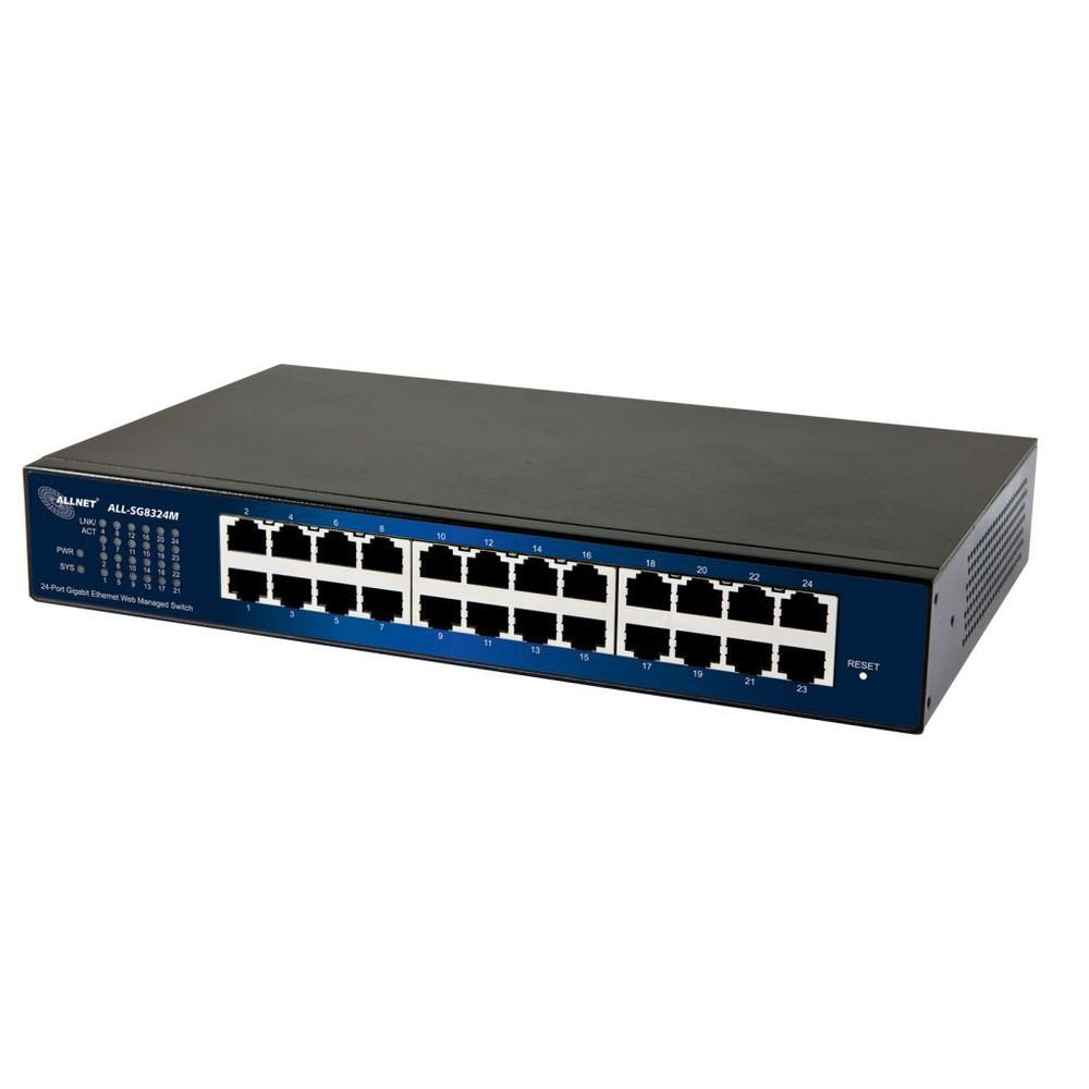 Allnet Switch Smart Managed 24 Port Gigabit / 24x Lan / Ventiladorlos / 19\" / \"All-Sg8324m\"
