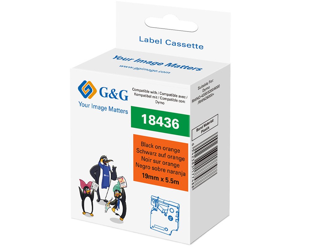 G&G Cinta Para Etiquetadora Compatible Con Dymo Rhino 18436