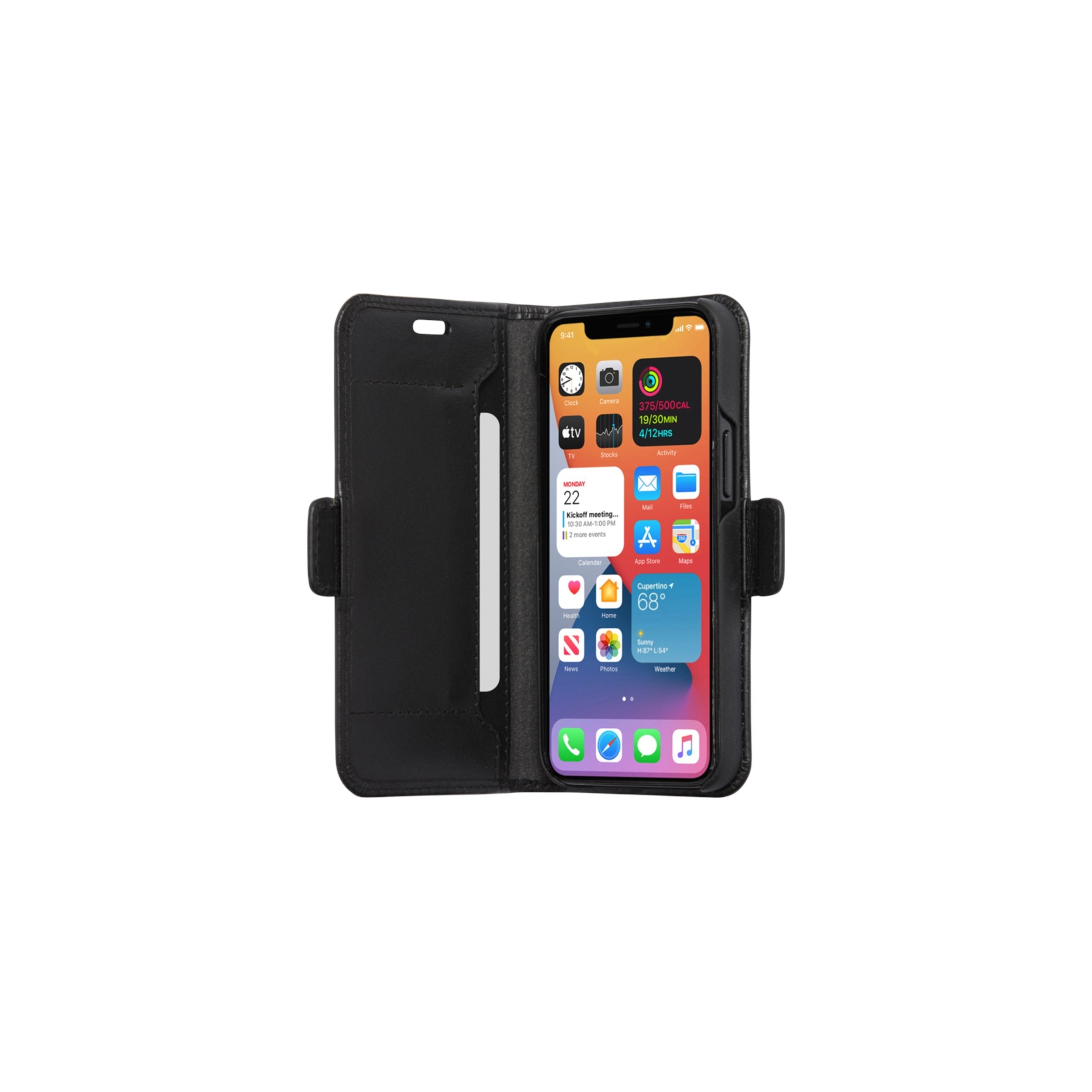 Dbramante1928 Copenhagen Slim Funda Con Tapa Para Teléfono Móvil Cuero De Grano Entero Negro Para Apple Iphone 12 Mini
