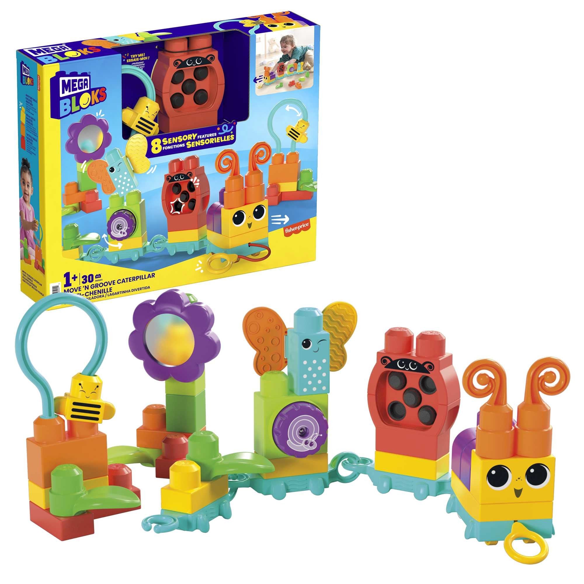Mattel Mega Bloks Tren De Oruga Divertido Rodante, Juguete De Construcción Hkn44