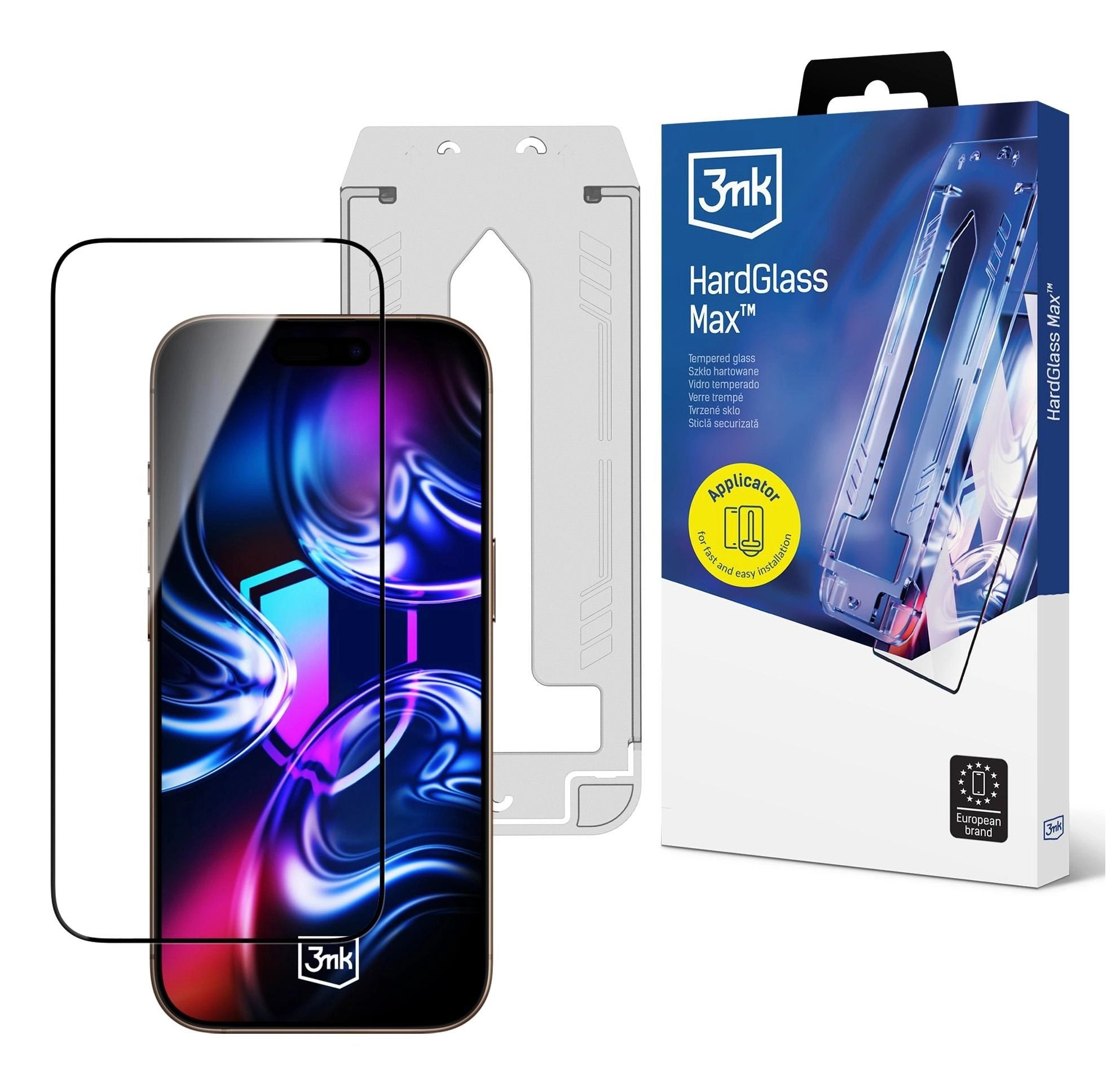 3mk Hardglass Max Tempered Glass With Applicator For Apple Iphone 17 Pro Max