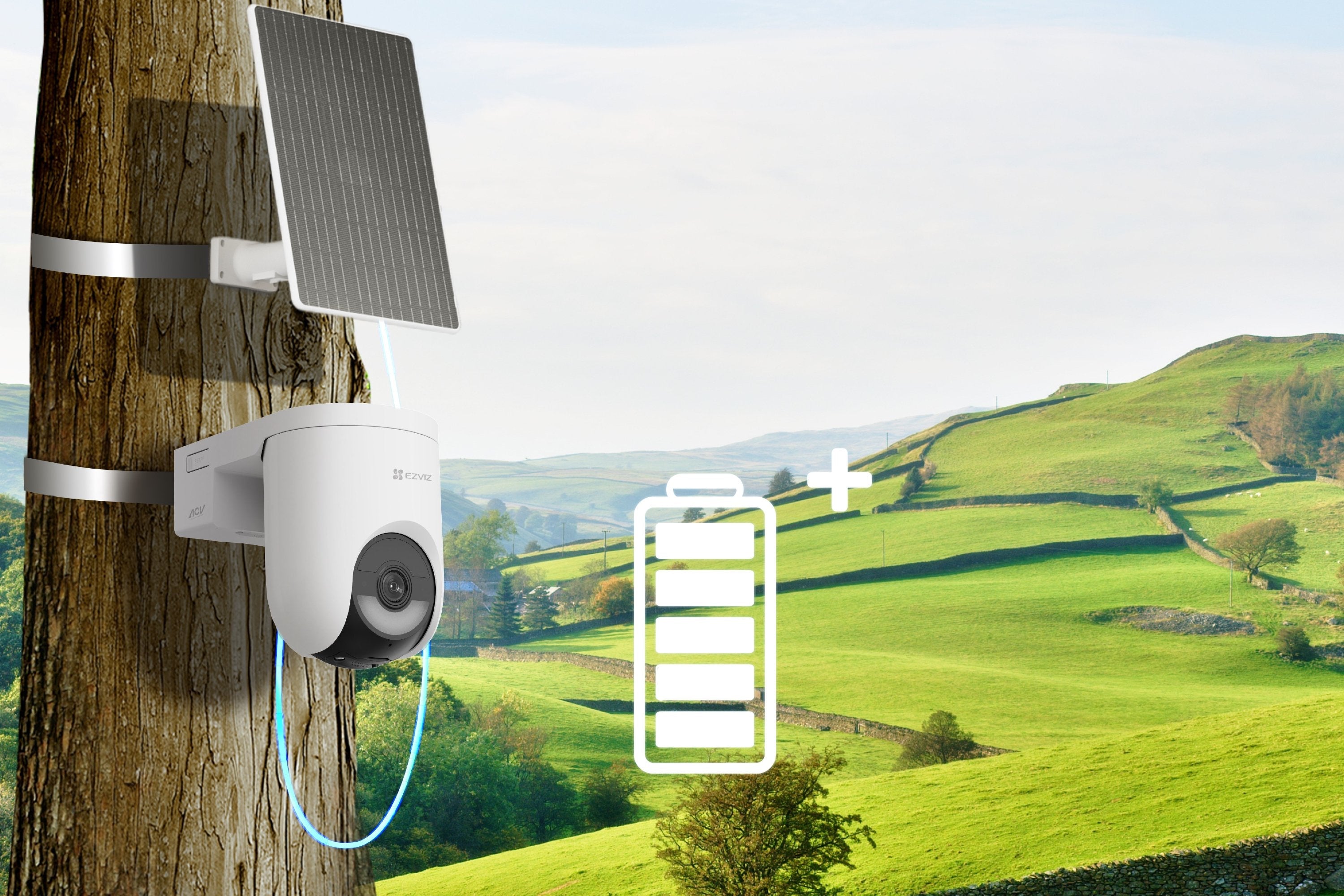 Ezviz Camara Wifi Exterior Hb8 2k+ 4mp Panoramica/Inclinacion Con Bateria