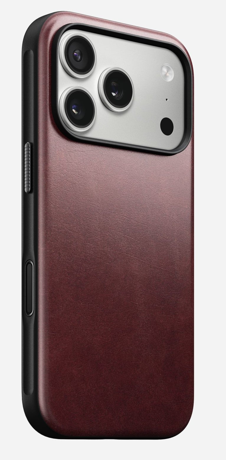 Nomad Modern Leather Case Iphone 17 Pro Burgundy Horween