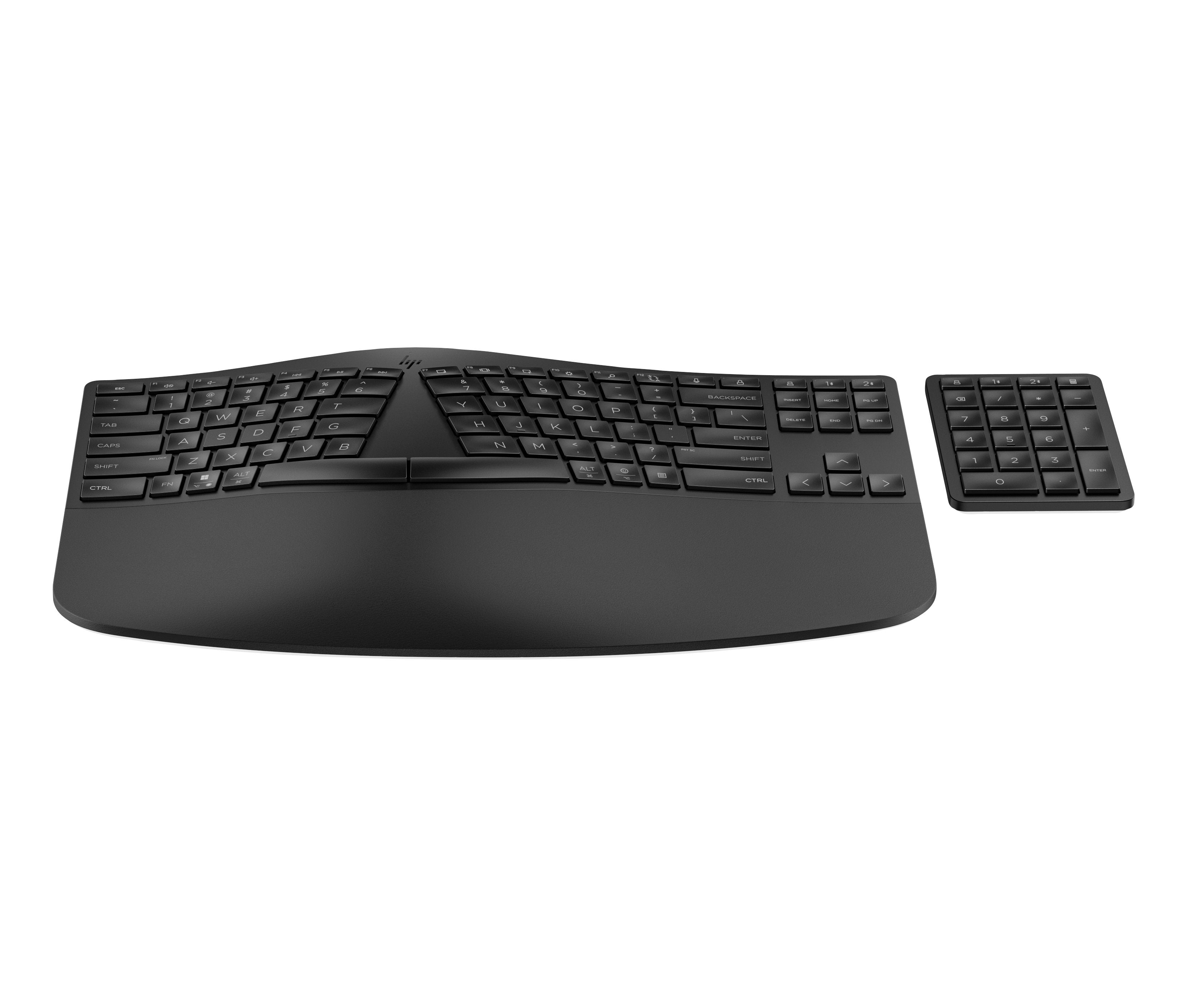 EAN 0197192178041 - HP 965 BLK Ergonomic Wireless Keyboard teclado Hogar RF Wireless + Bluetooth Negro imagen 1