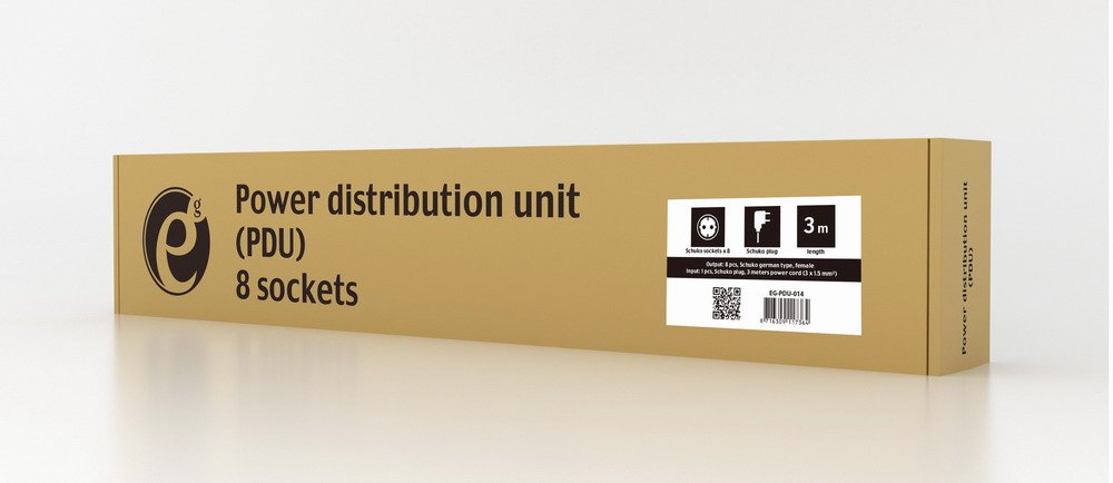 Gembird Regleta Para Rack 8 Schuko Sockets 1u 16a 3 M Cable