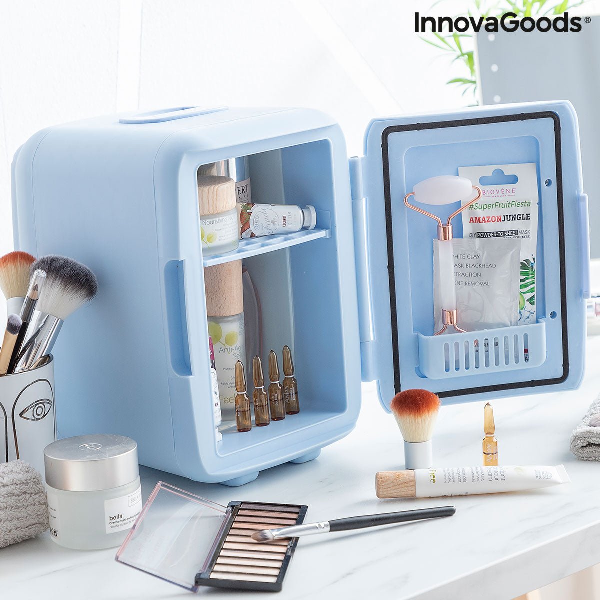 Innovagoods Mini Nevera Para Cosmeticos - 48w - Capacidad 4l - Cable Extraible De 1.75m - Temperatura Regulable -