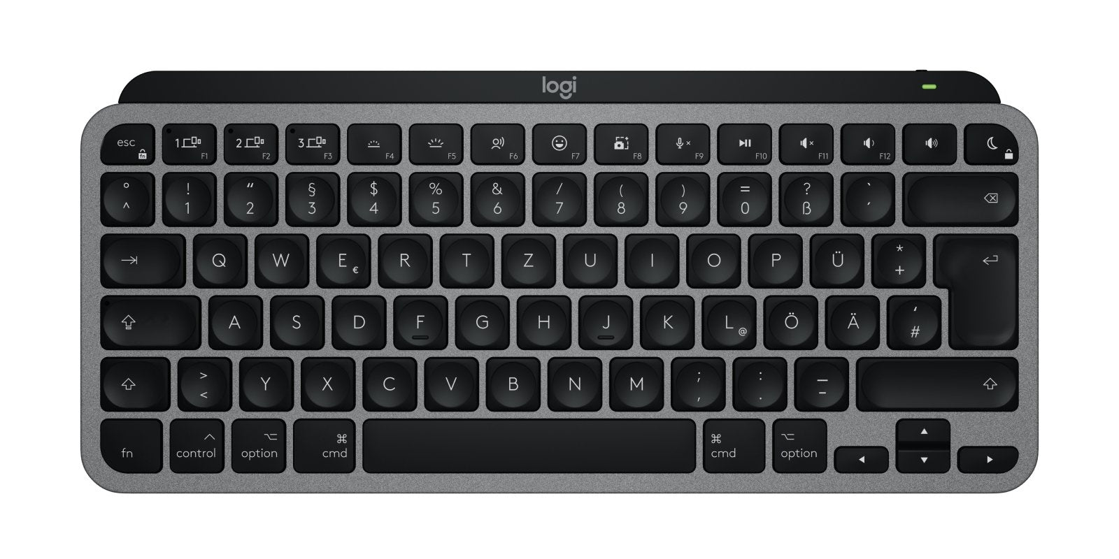 EAN 5099206122086 - Logitech MX Keys Mini For Mac teclado Hogar / Oficina Bluetooth QWERTZ Alemán Negro, Gris imagen 1
